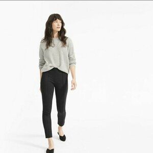 Everlane The Stretch Ponte Skinny Pants Charcoal Grey Side Zip Cropped